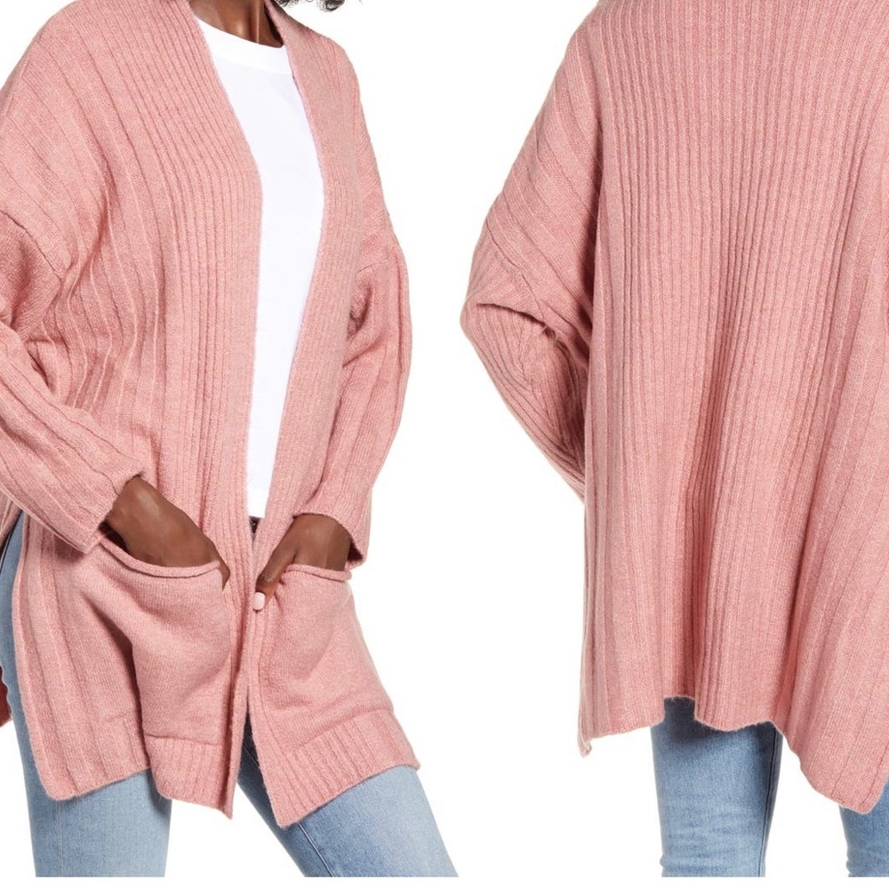 Dusty Rose Topshop Oversized Cardigan - Sz 4-6